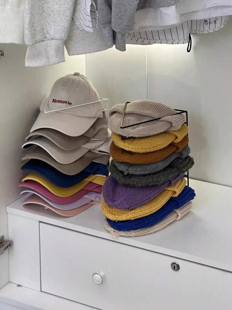 1pc Iron Triangle Stand, Baseball Cap Storage Rack, Knitted Cap Storage Rack, Book Storage Rack, Document Storage Rack, Suitable For Baseball Cap, Knitted Cap, Books, Documents And Other Items, Suitable For Drawers, Wardrobe, Desk, Etc, Gender Reveal Party, Perfect For Birthdays, Weddings, Parties, The Perfect Gift For Colleagues, Friends, And Family, Back To School
