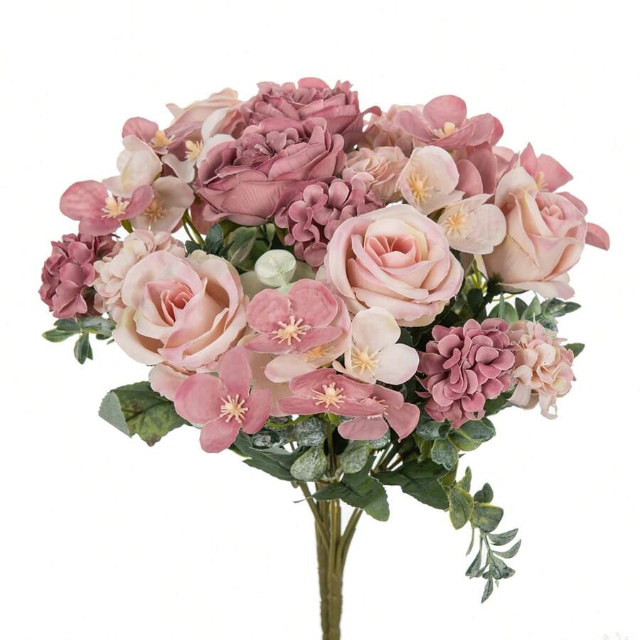 1/3pcs Romantic Artificial Peony Flowers Centerpieces Plastic Hydrangea Flowers Silk Roses Daisy Fake Plants Leaves For Wedding Room Home Hotel Party Event New Years Gifts Handheld Flower Arrangement For Valentine's Day Wedding/Home/Bedroom/Living Room/Table Decoration/Bride's Bouquet/Outdoor Garden