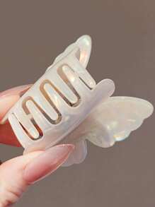 1pc Cute Street-Style Vintage Palace Elegant Acrylic Hair Claw With Double Layer Wings, Gentle Elegant For All Seasons - Multicolor - View 5