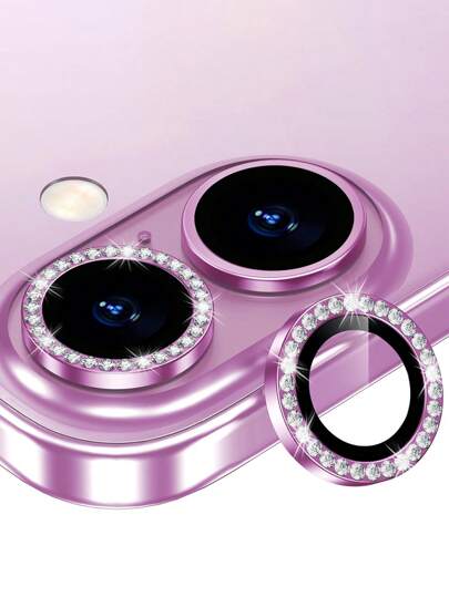 Compatible With IPhone 17/17 Pro/17 Pro Max/17 Air /16/16 Plus Camera Lens Protective Film Shiny Personalized Metal Diamond Ring 9H Hardness Anti-Scratch Protection, Fashionable Mobile Phone Accessories, Suitable For Phone Cases 3 Packs