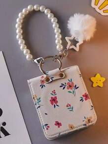 Funda protectora compatible con Samsung Galaxy Z Flip5/6 plegable, con carga inalámbrica, cadena colgante con orificio, ligera y delgada, a prueba de caídas. - Blanco - Ver 6