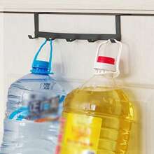 No-Drill Household Iron Door Back Hook 5-Link Back Style Multifunctional Clothes And Hats Storage Rack For Home Organization Home Bathroom Decor Bathroom Organizer Fall Decor Back To School - Multicolor - View 3