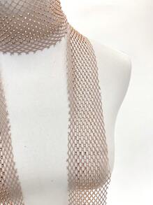 1pc Women's Accessory Diamond Decor Small Scarf, Can Be Worn With Dresses Or As Waist/Head Belt For Different Occasions