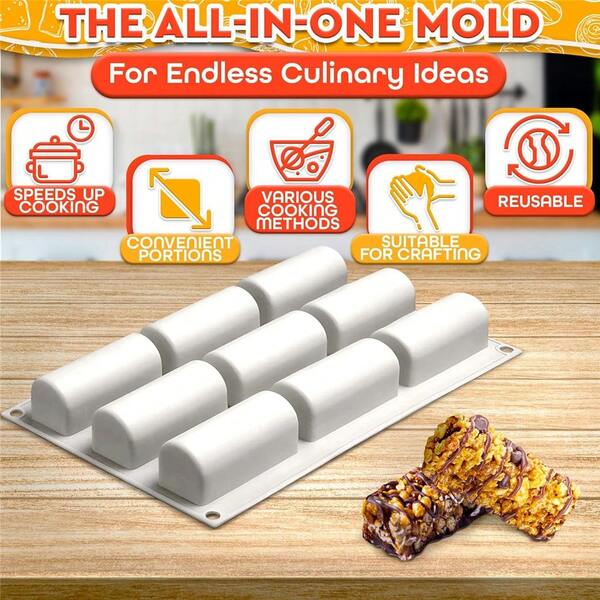 3D Zylinder Silikon Dessert Formen - Silikon Zylinder Form Twinkie Pfanne Kuchenformen zum Backen - Mini Dessert Formen Müsliriegel Formen Silikon Backform Kuchenrolle Pfanne