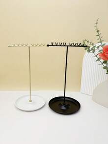 1Pc T-Shaped Jewelry Display Stand With Sturdy Metal Base