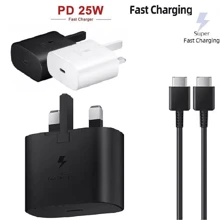 NetHong 25W Genuine Super Charger Adapter Plug & Cable For Sam Sung Galaxy Phones UK` - Black and White - View 1