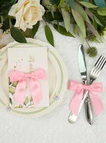 50 件/12 件/2 件粉色 3.5 英寸扭结蝴蝶结，用于零食袋，粉色缎带蝴蝶结，用于礼品包装，预制蝴蝶结，用于工艺品、派对礼品、婚礼、淋浴装饰情人节 - 多色 - 查看 3