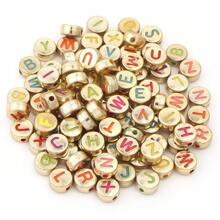100pcs/Pack Acrylic Square & Flatround Letter Loose Beads, Fashion Cute Colorful Plated, Neon Colors, Multi-Choice For DIY Bracelets, Necklaces, Jewelry, Phone Charms, Keychains Making, Wholesale Beads