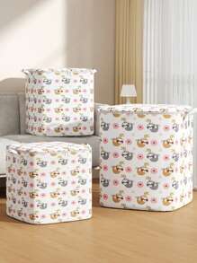 1 pieza Caja de almacenamiento de ropa de gran apertura, caja de almacenamiento de pantalones, suéteres, chaquetas de plumas de gran capacidad, manta, edredón, sábanas, caja antipolvo, caja de almacenamiento tridimensional, organizador portátil de artículos del hogar, para dormitorio, armario, cómoda, almacenamiento apilable, ahorro de espacio, cremallera suave, fácil de abrir y cerrar, tela óptima, para volver a la escuela