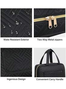 Large Capacity Hanging Travel Organizer - Waterproof Multi-Compartment Cosmetic Bag, With Hook, Unisex, Black, Toiletry Bag, Women's Makeup Storage Box, Small Makeup Bag, Women's Toiletry Bag, Women's Gift, Christmas Gift, Gift For Her,Pouch,Makeup Pouch,Travel Essential - Multicolor - View 6