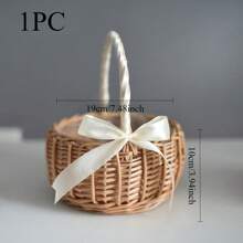 1 件迷你手工编织藤条篮，用于家居、野餐、珠宝等的装饰性储物篮 - 彩色 - 查看 14