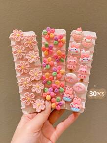20/30/40pcs Girls Colorful Cute Cartoon Hair Scrunchies