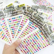 1-5sheets Colorful 3D Gem Stickers Glitter Sparkle Crystal Sticker For Tear Face Eyebrow Eyes Makeup Earrings Ear Ring Nail Rhinestone Stickers