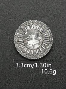 1pc/Set Delicate Metal Round Rhinestone Button, Luxury Fashion Versatile Decorative Sewing Button For Sweater, Coat, Jacket, Suit, DIY Crafts, Clothing, Scarf, Glove, Hat, Bag, Shoe