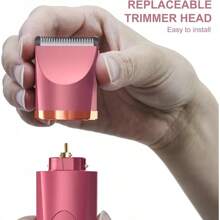 OLOV Electric Body Hair Trimmer - Groin Trimmer For Men - Bikini Trimmer Women - Wet/Dry Shaver Groomer, Replaceable Ceramic Blade Heads, USB Recharge Dock, Waterproof Hygiene Razor,Black - 紅色 - 查看 4