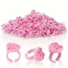 100pcs Reusable Washable Nail Polish Adhesive Microblading Cup, Eyelash Extension Glue Ring Holder, Beauty Tool Accessories