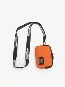 JEMINAL 帆布迷你钥匙扣袋男女通用学生小钱包日常搭配街头潮流卡包带颈带儿童男童钱包钱包钱包迷你钱包零钱包 - 彩色 - 查看 6