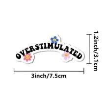 1/2/5 件过度刺激乙烯基贴纸 | 有趣的讽刺模切贴纸，适用于笔记本电脑、汽车和水瓶 | 情感支持和心理健康意识贴花 | 送给老师和爱书人的好礼物 - 彩色 - 查看 2