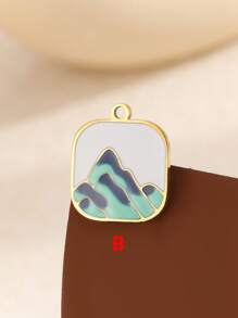 1pc Oil Drop Enamel Chinese Style Pendant Charm, National Tide Small Pendant, Bracelet DIY Jewelry Accessory - Multicolor - View 17