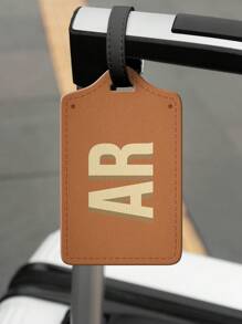 带字母的定制皮革行李牌、个性化旅行必需品、优雅的包袋名牌、旅行者礼物 - As Shown - 查看 5