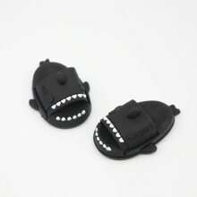 Chinelos de desenho animado de tubarão BJD, decoração fofa de casa em miniatura para casa de bonecas, acessórios para casa