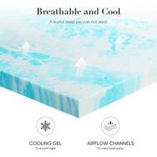 Sweet Furniture Memory Foam Bed Topper With Cooling Gel Swirl Infusion - Perfect Gift For A Cozy Sleep - 3 inches-KING - View 9