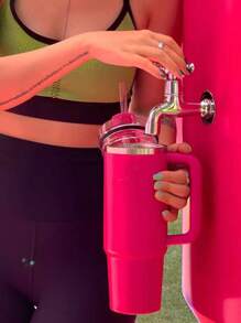 40oz Large Capacity Stainless Steel Insulated Tumbler With Handle & Straw – Double-Wall Vacuum Insulation For Hot & Cold Beverages, Perfect For Home, Office, Gym, Or Camping – Durable, Portable, And Leak-Proof Design For All-Day Temperature Retention, Perfect For Gift Giving, Mother's Day Gift! - E款 - 查看 2