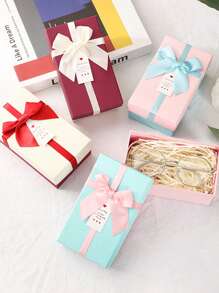 1 pieza Caja de regalo elegante, caja de regalo con lazo rectangular, caja de recuerdos, caja de regalo minimalista para lápiz labial/perfume, regalo de cumpleaños, gran artículo para regalo