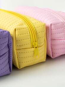 1 Cute And Fresh Leather Pencil Case, Small Pencil Case, Student Pencil Case, Makeup Bag, Cute Ice Cream Office, University Makeup Bag Storage Bag, Large Pencil Case, Office Storage Bag, Desktop Storage Bag, Pen Storage Bag, Pencil Tray, Desktop Storage Bag, Desktop Storage Bag, Pen Holder,Back To School,School Supplies,Pencil Pouch,School Bag - Multicolor - View 8