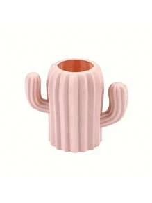 1 pièce Boîte de rangement de bureau en forme de cactus - Faite de résine ABS, support pour stylos et crayons, conteneur de fournitures de bureau mode bleu ou rose, idéal pour les fournitures d'art, organiseur de stylo de bureau mignon, rentrée scolaire, fournitures scolaires, étui à crayons, trousse à crayons, sac d'école