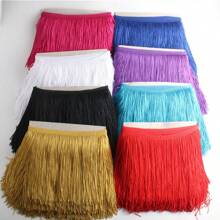 2/10Yards/Pack 15cm Fringe Trim Lace Polyerter Fibre Tassel 4inch Wide Long For Clothes Accessories Latin Wedding Dress DIY Lamp Shade Decoration - Multicolor - View 3