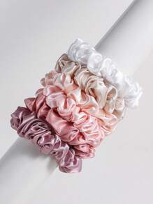 12个/套 女士缎面发圈，大小发绳，高马尾，不伤发绳发饰，女士发饰，秋季，旅行，美发工具，女士配饰，发饰，卷发，发圈，发圈，卷发配饰，礼物，旅行，女士礼物，发饰，圣诞礼物，圣诞礼物，弹力带 - 彩色 - 查看 8