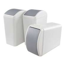 4.5 Gallon Swing Top Garbage Can, Plastic Trash Bin With Lid, 3 Pack - Grey - View 4