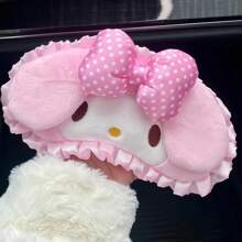 Sanrio 1 件  卡哇伊粉色毛绒 3D 眼罩可爱配件遮光眼罩生日礼物旋律睡眠眼罩