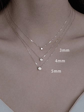 1 件经典锆石项链 925 纯银锆石简约女士项链华丽周年纪念礼物送给女朋友