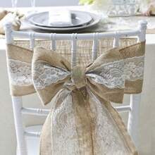 Ruban de jute avec dentelle 15 cm x 275 cm ruban de jute naturel ruban de dentelle ruban de jute artisanal vintage ruban décoratif ruban de jute ruban de jute en dentelle blanche ruban de lin adapté aux cadeaux de fête de mariage