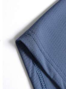 运动户外 T 恤 男士户外服装 春夏服装 运动上衣 短袖 日常休闲 跑步健身 舒适宽松 网球高尔夫 曲棍球 马术 - 黑色 - 查看 5