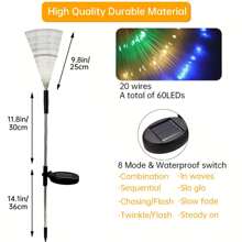 1/2/4pcs Solar Powered Fireworks Lights, 60/120/240 LED Outdoor Waterproof Lawn Lamps For Garden, Wedding, Party, Patio, Holiday Decoration Colorful Solar Lights