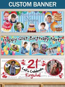 Custom Happy Birthday Banner Customized Birthday Banner With Photo Name Personalized Banner For Birthday Party Decor Indoor Or Outdoor Birthday Party Supplies For Boys Girls Boy Girl