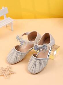 Sandalias planas con cristales de niñas a la moda y con estilo, punta redonda, zapatillas de verano para niños pequeños y niños pequeños, nuevas para primavera/verano