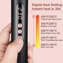 5 合 1 多功能 LCD 卷发器，支持多档温度调节，38 毫米、32 毫米、25 毫米、13 毫米、9 毫米可互换卷发筒和加热管 - 英規插(220-240V) - 查看 5