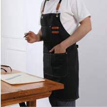 1 pezzo Grembiule in tela impermeabile all'ingrosso, adatto per caffetterie, cucine, uso domestico, vestiti da lavoro altamente attraenti, grembiule in denim per casa, ristoranti, falegnami