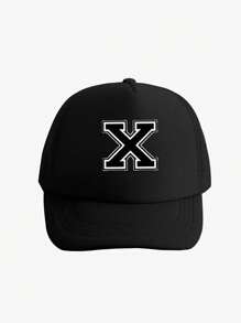 1pc Kid's 26-Letter Baseball Hat, Fashionable And Versatile Mesh Breathable Sun Hat, Suitable For Daily Outings In Spring And Summer, Suitable For Use As A Gift