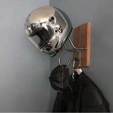 Motorcycle Helmet Holder, Wooden Helmet Hook, Motorcycle Cap Storage Rack, Coat Hook
