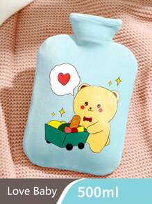 1 件卡通热水袋，充气防爆防漏植绒暖手宝，注水暖肚脐，设计可爱 - 彩色 - 查看 19