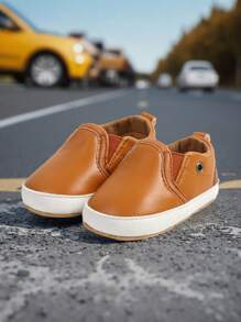 Infant Boys Girls Shoes Non-Slip Sole Sneakers Infant First Walking Toddler Crib Shoes Newborn Loafers Flats. - Brown - View 11