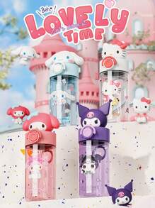 Sanrio 1pc Sanrio Kuromi Water Bottle Water Cup, 500ml Straw Cup,For Outdoor, Camping,Easy To Carry,Holiday Gifts, Birthday Gifts, Party Gifts,Cute Student High Bounce Straw Cup,High Aesthetic Water Cup