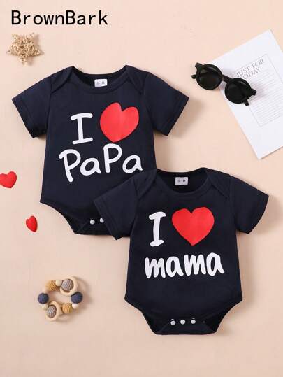 BrownBark 2pcs Newborn Baby Summer Short Sleeve Romper, Cute & Casual Design, Baby Crawling Suit, Gift For Mother's/Father's Day