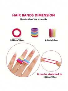 Colored Hair Bands For Girls, 100/500/1000pcs/Pack, Polyester Nonwoven Fabric, Mixed Colors - Perfect Gift For Students