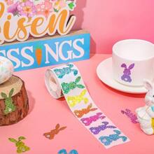 Easter Rabbit Stickers - Colorful Laser Cut Rabbit Stickers, 5 Shiny Colors, Self-Adhesive Sealing Labels, Suitable For Envelopes, Diaries, And Party Gifts - Multicolor - View 7